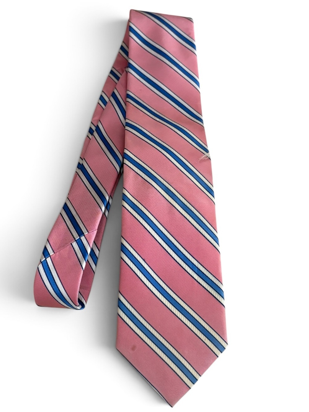 Nautica Pink Striped Tie with Blue and White Accents